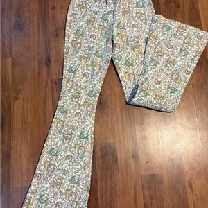 Rock and roll denim Patterned Flare Pants
